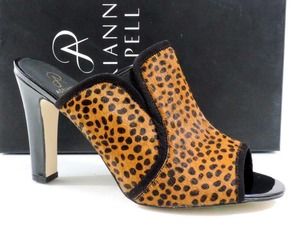 Women's Shoes Adrianna Papell Elani Peep Toe Mule Heel Cheetah Leopard Size 9.5